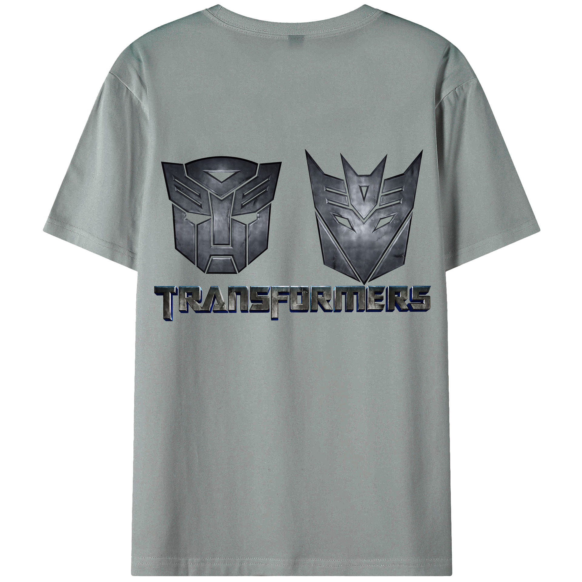 （画像用） Transformers トランスフォーマー 綿100％ メンズ半袖Tシャツ（バックプリント） 通気性